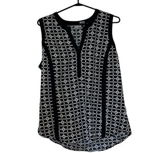 Geo print Tory  sleeveless tunic blouse Sz L